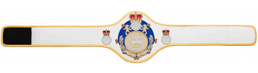 QUEENSBURY PRO LEATHER WHITE CHAMPION CROWN CHAMPIONSHIP BELT QUEEN/BLUE/G/WHTGEM - AVAILABLE IN 10+ COLOURS